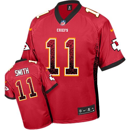 Men's Limited Alex Smith Nike Jersey Red - #11 Drift Fashion NFL Kansas City Chiefs